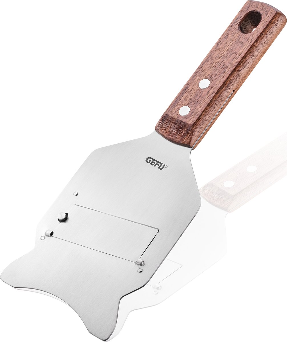 GEFU LAMEZZA Truffelschaaf – RVS – Traploos verstelbaar tot 2,5 mm – Met houten handgreep