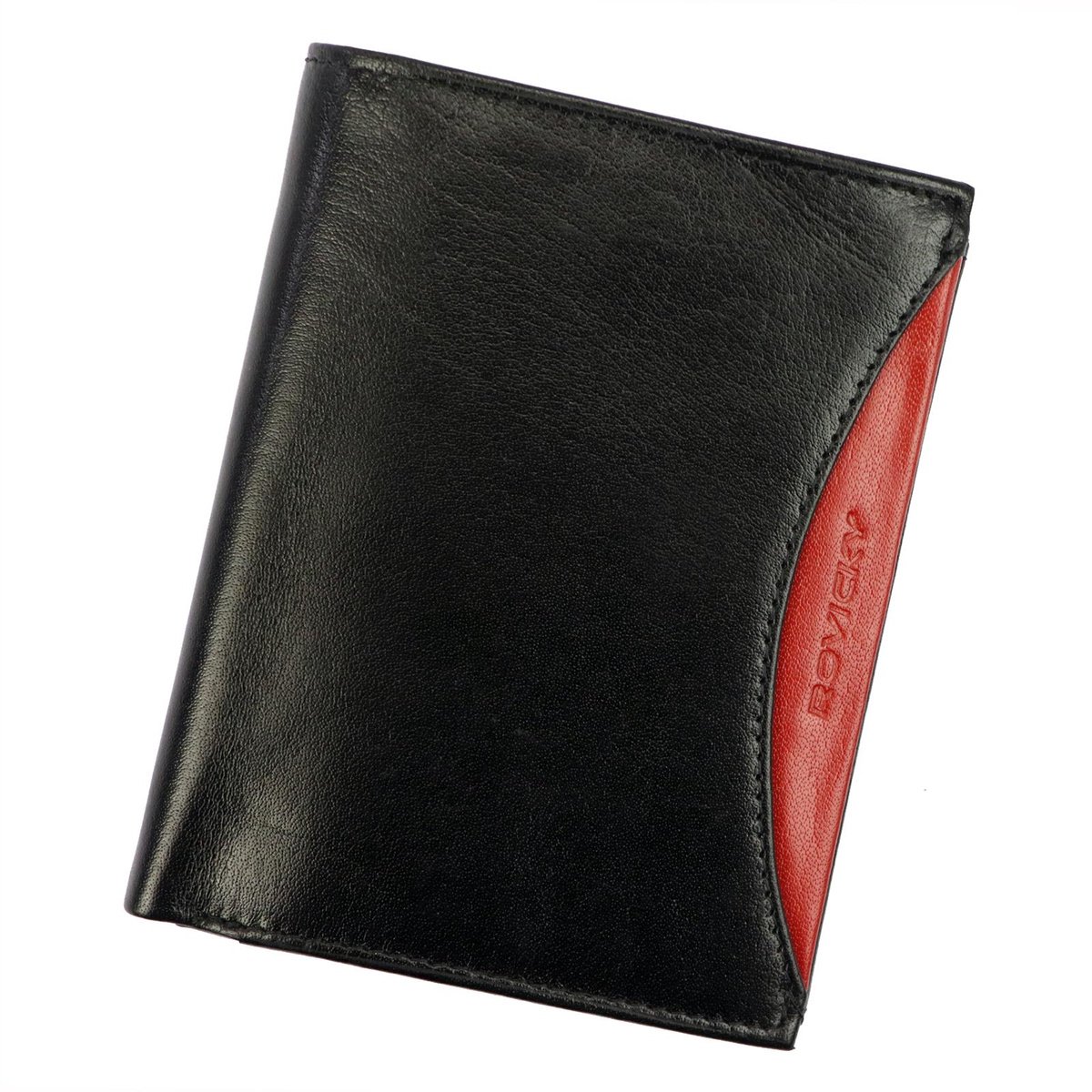 Rovicky Serie - Leren Heren Portemonnee - Verticaal - RFID - Goudkleurige Accenten