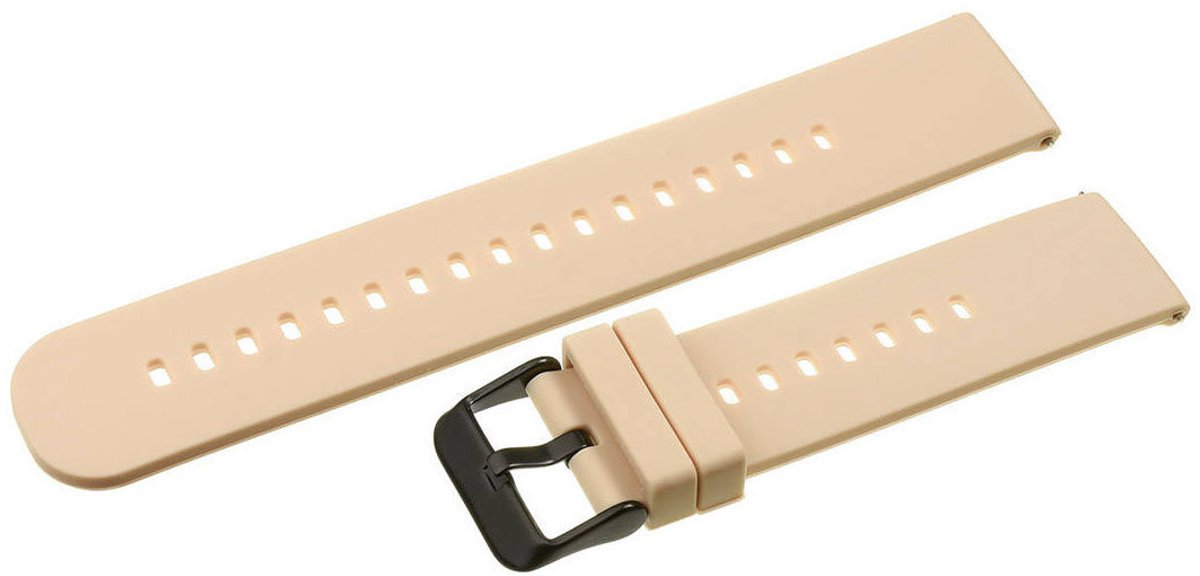 Pacific U27 Serie - Rubber Horlogeband - Kremig-Zwart - 22mm