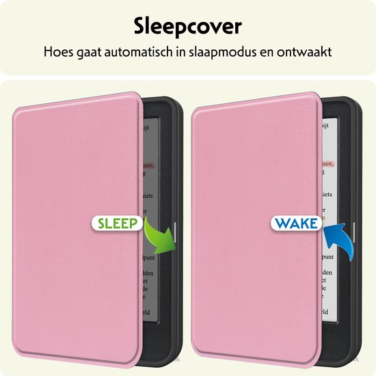Hoesje Geschikt voor Kobo Clara Colour Hoes Bescherm Hoesje Case Sleep Cover - Hoes Geschikt voor Kobo Clara Colour Hoesje - Roze van Merkloos — afbeelding 3