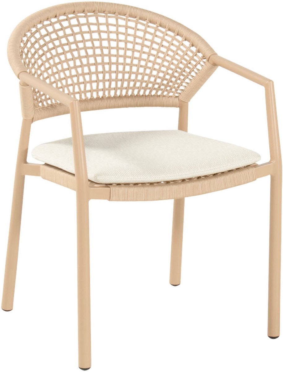 Hartman Taragona chaise de jardin empilable rope dining - Cappuccino