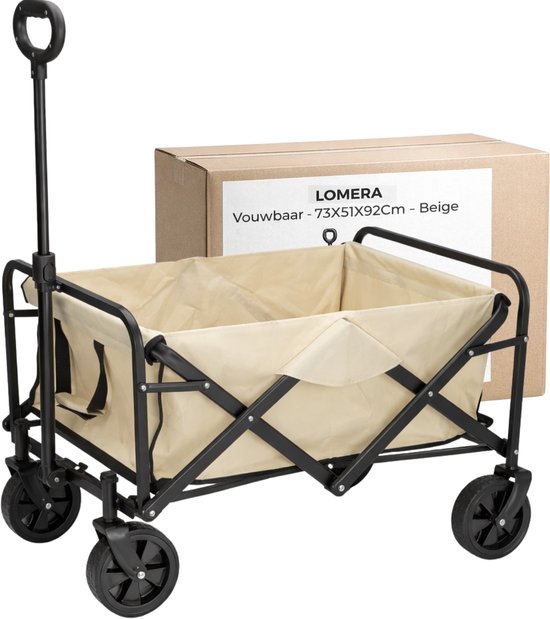 Lomera Bolderkar - Bolderwagen - Opvouwbare Bolderkar - Strandkar - Trekkar - Bolderkar Strand - Beige Bolderkar - Bolderkar Opvouwbaar - Trekkar Strand - Bolderkar Met Wielen van Merkloos — afbeelding 4