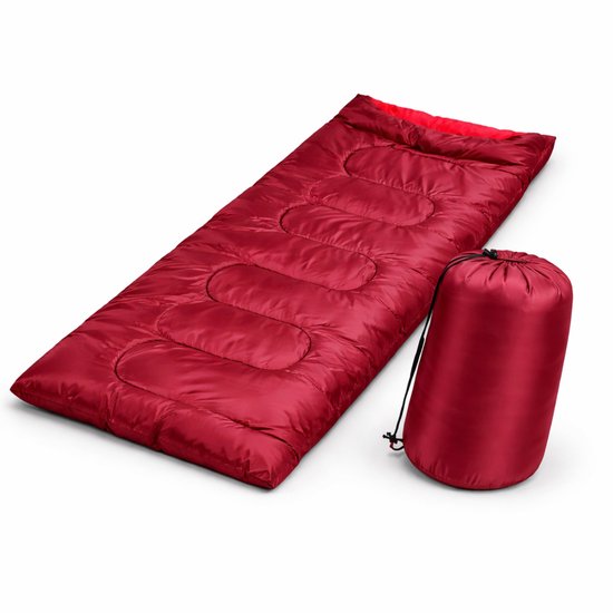 Cheqo® Envelop Slaapzak - Deken Slaapzak - Slaapzak Volwassenen - Zomerslaapzak - Lente Slaapzak - Camping Slaapzak - Kampeer Slaapzak - Festival Slaapzak - Slaapzak Wandelen - Slaapzak Hiken - Rode Slaapzak van Cheqo — afbeelding 5