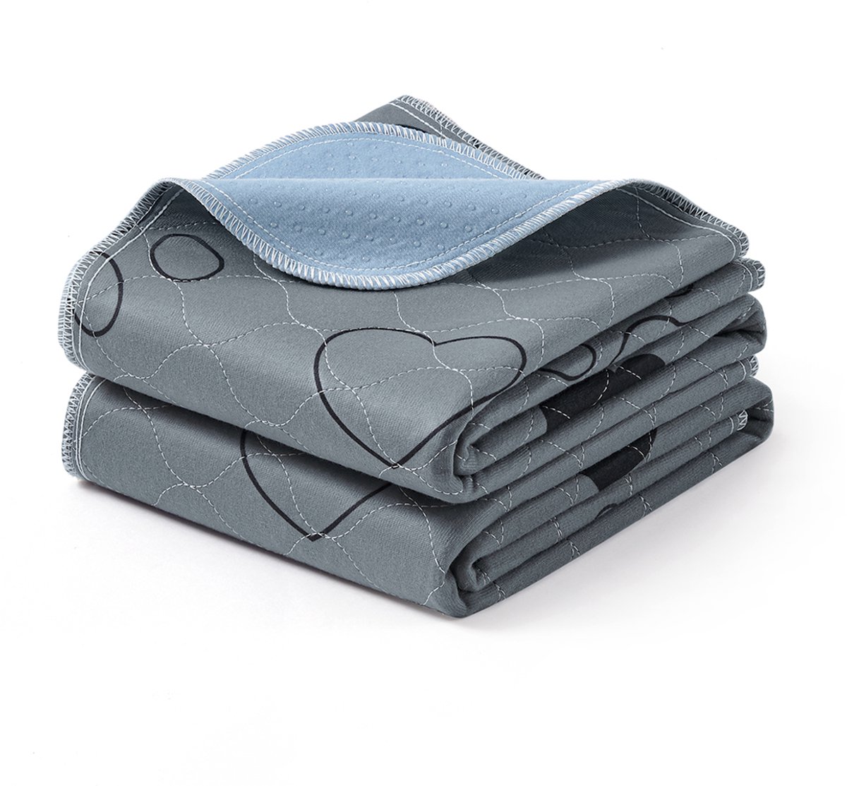 Wasbare puppypads – Set van 2 – 91 x 86 cm – Lekvrij en antislip – Grijs