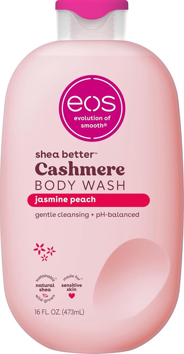 eos Shea Better Cashmere Body Wash, Jasmine Peach - Douchegel, 473 ml