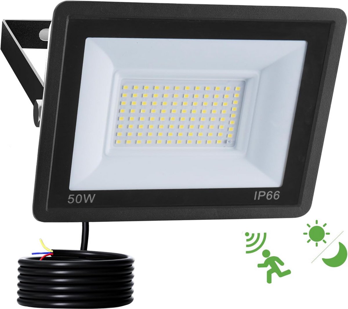 Krachtige LED Buitenlamp met Bewegingsmelder 50W 5000lm Koelwit