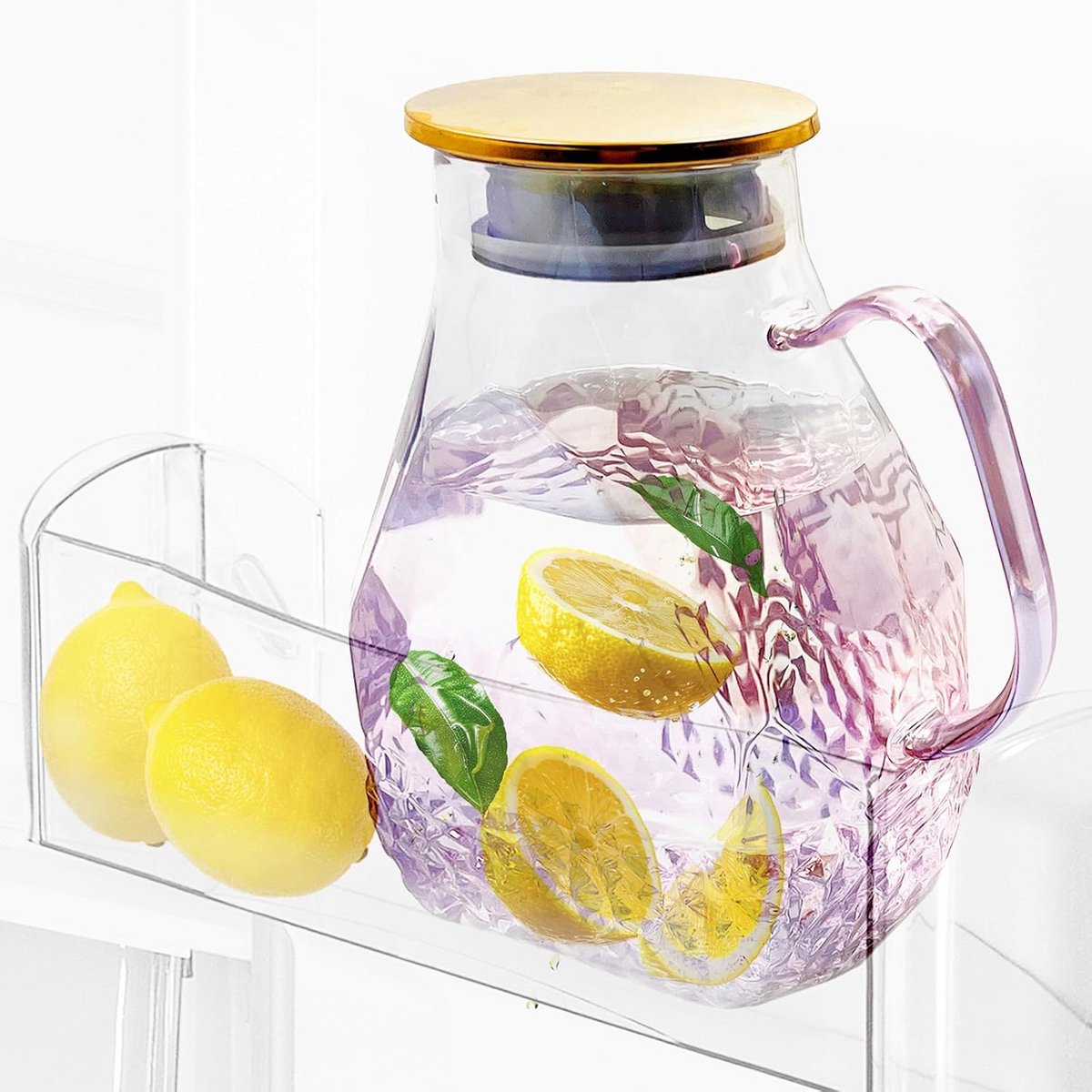 Glazen kan 1.8L in Roze Kleur voor Water en Dranken