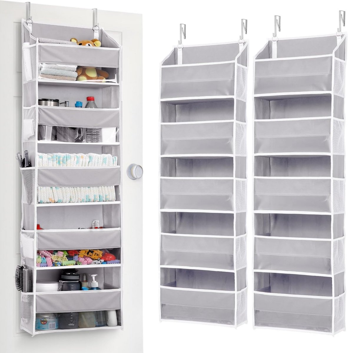 2-Pack Opvouwbare Opbergorganizer voor Achter de Deur met 5 Vakken