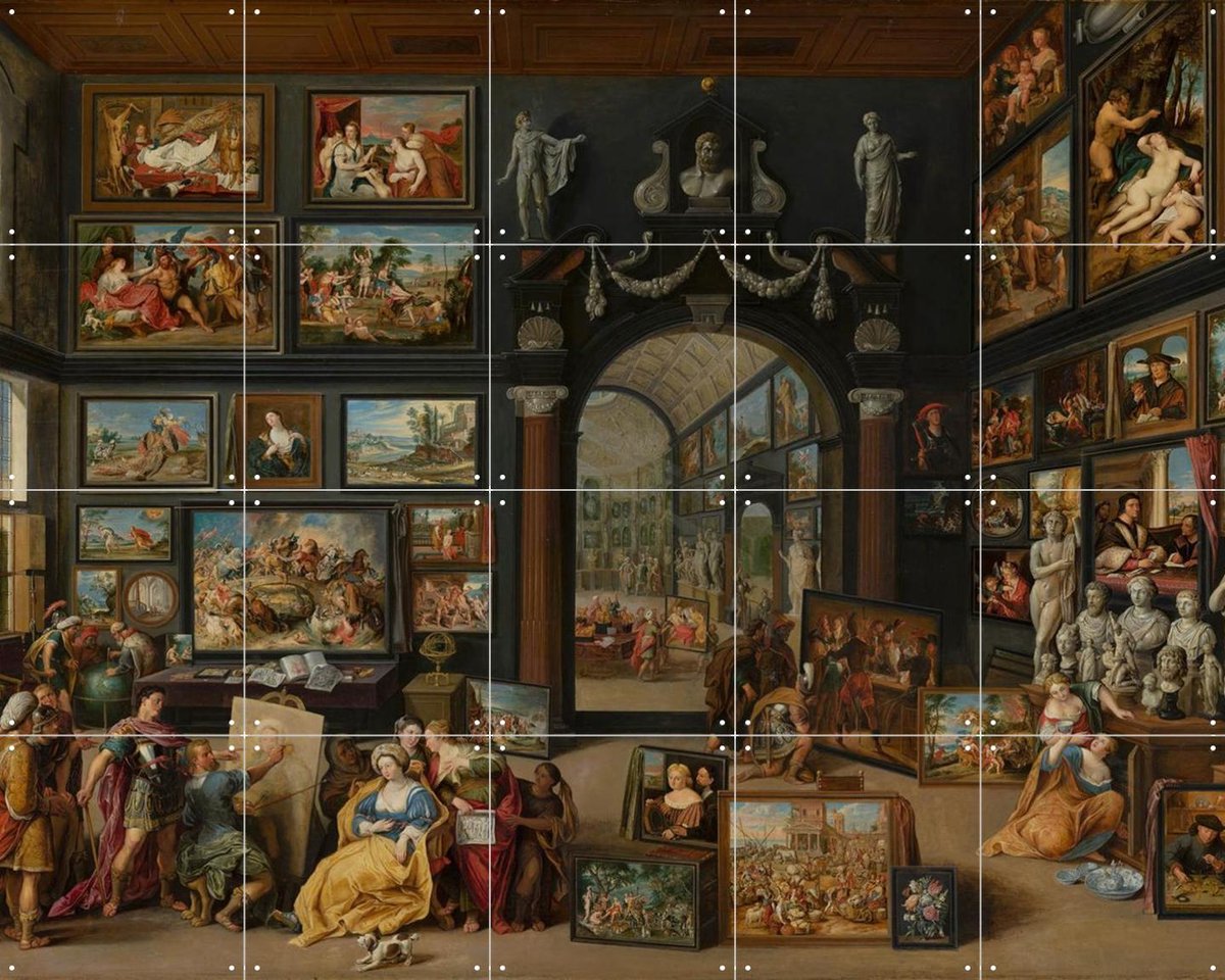 IXXI Apelles schildert Campaspe, Willem van Haecht & Mauritshuis - 100 x 80 cm - Gratis ophangtool - Grote wanddecoratie en posters - Schilderijen,