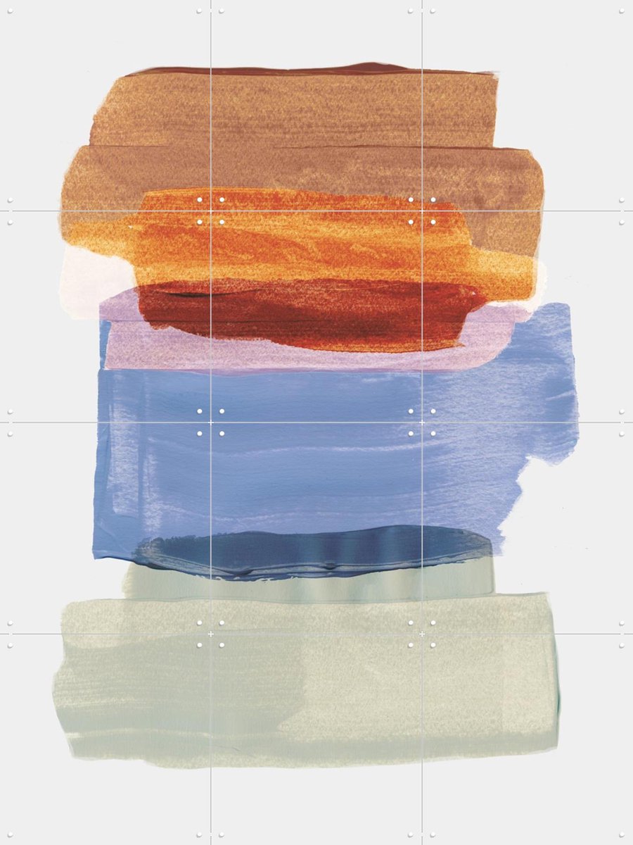 IXXI Abstract Brush Strokes 49, Mareike Böhmer - 60 x 80 cm - Gratis ophangtool - Grote wanddecoratie en posters - Strepen, Abstract, Kleurrijk