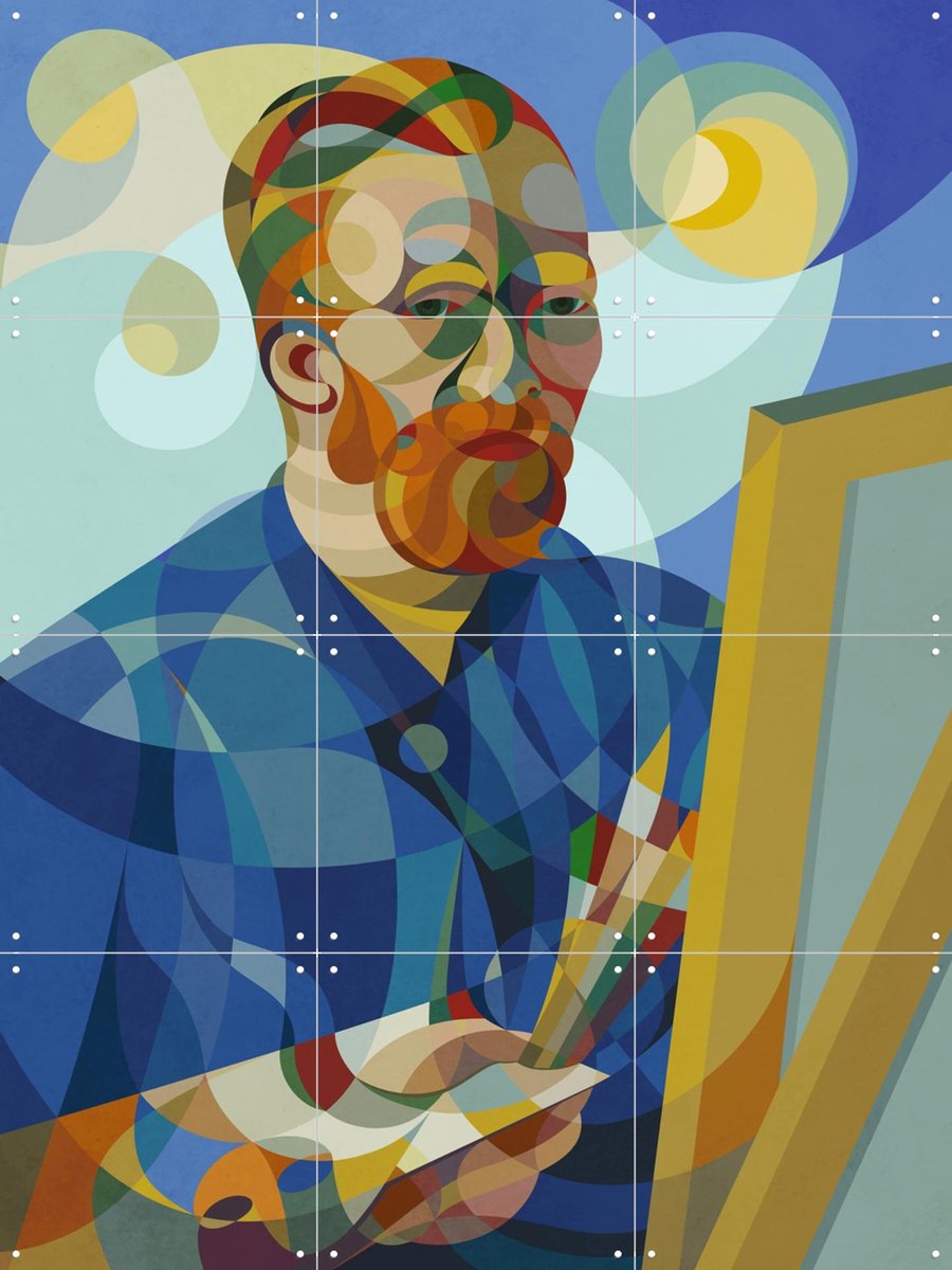 IXXI Vincent, Elke Uijtewaal & Van Gogh 21st Century - 60 x 80 cm - Gratis ophangtool - Grote wanddecoratie en posters - Klassiek, Illustraties