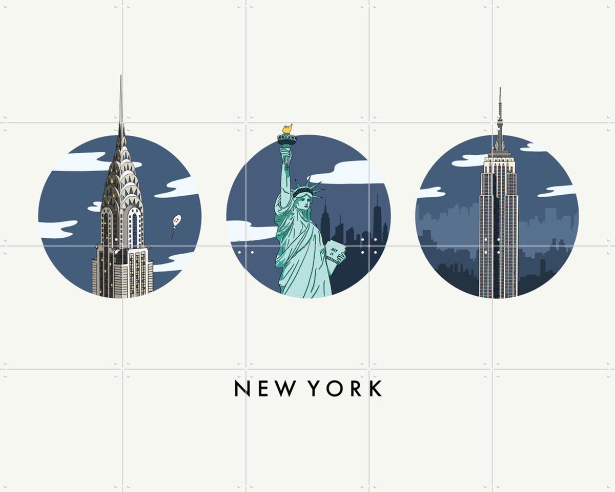 IXXI New York Icons, Art Studio Jet & Kunst in Kaart - 100 x 80 cm - Gratis ophangtool - Grote wanddecoratie en posters - Grafisch Ontwerp