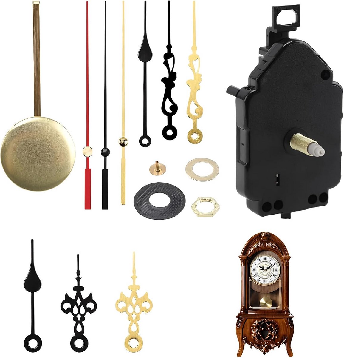 DIY Wandklok Mechanisme Set met Pendule voor Reparaties en Vervanging