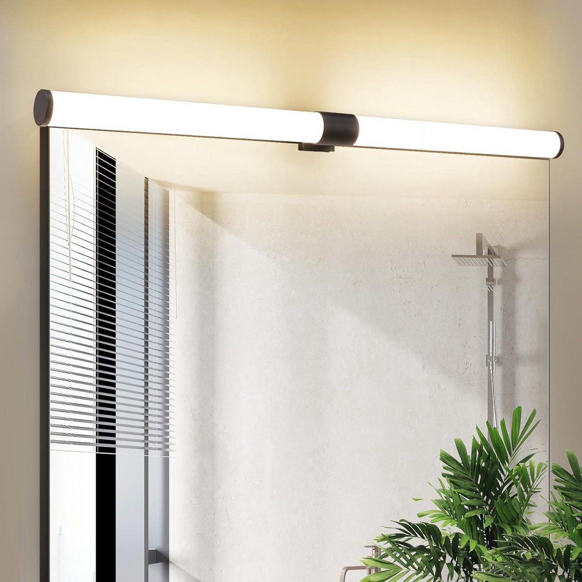 Zwarte LED Spiegelverlichting Badkamer 60 cm Neutraal Wit Licht