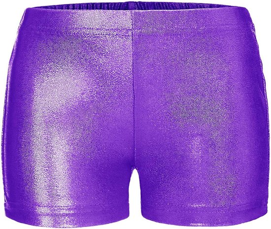 Glanzende Metallic Korte Sportbroek met Elastische Taille voor Kinderen en Meisjes — afbeelding 3