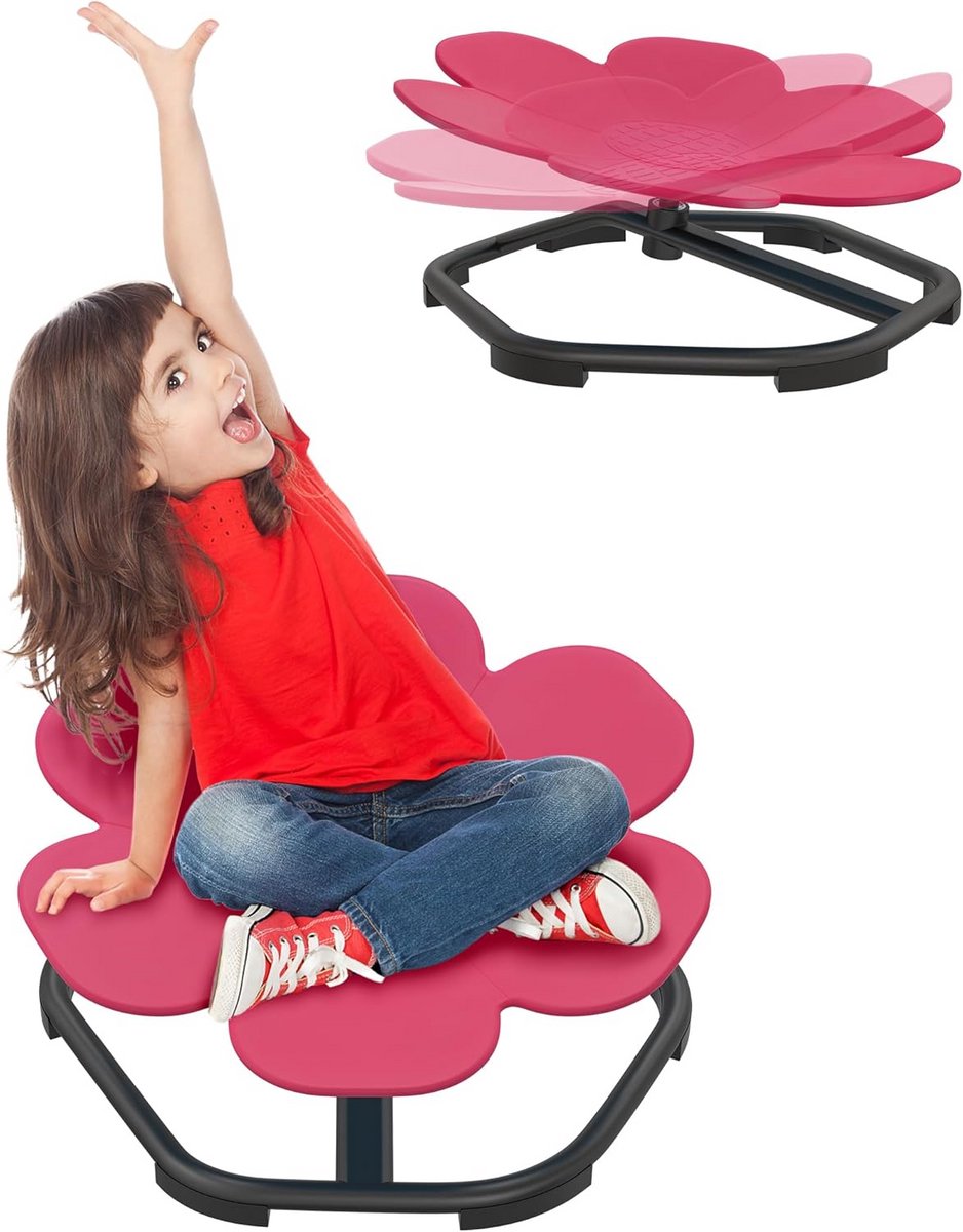 Draai Stoel Kinderen - Sensorische Stoel Balans - Spel en Beweging - Kindvriendelijk Bloem Design