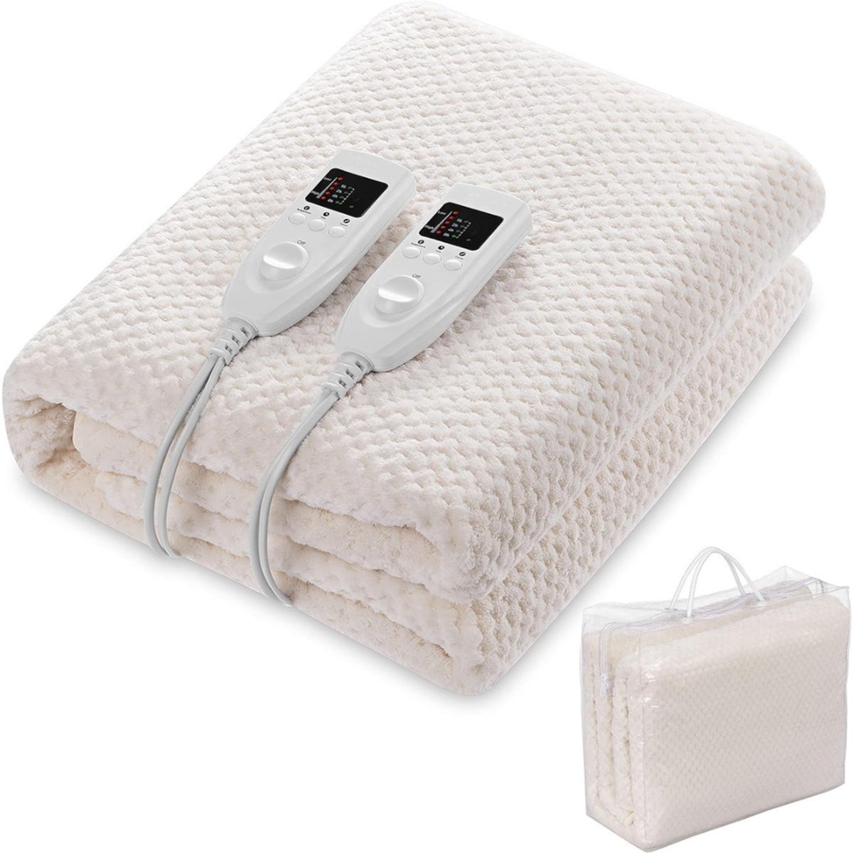NBAP® Elektrische Onderdeken 2 Persoons - Warmtedeken Elektrisch - Extra Zacht - 160x140cm - Beige