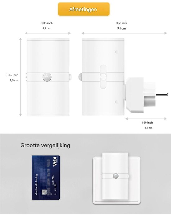 GELLDG Nachtlampje met bewegingssensor - Stekkerlamp - 3 standen (Aan/Automatisch/Uit) - Instelbare helderheid - Geschikt voor stopcontact - Ideaal voor gangen, keukens, badkamers, slaapkamers en trappenhuizen - Warm wit licht van GelldG — afbeelding 2