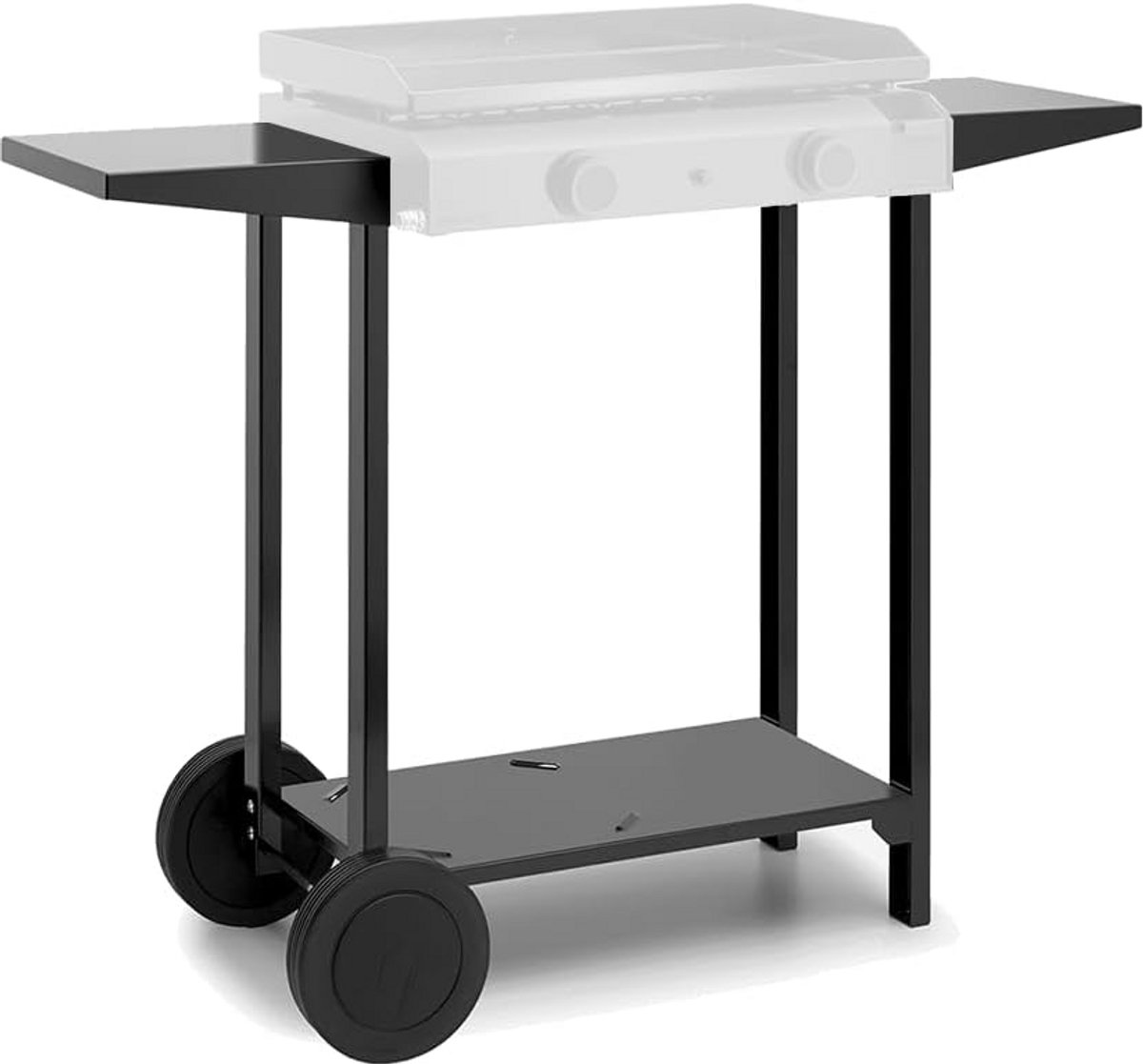 Stevige Trolley voor Grillplaat tot 136 kg - Zwart