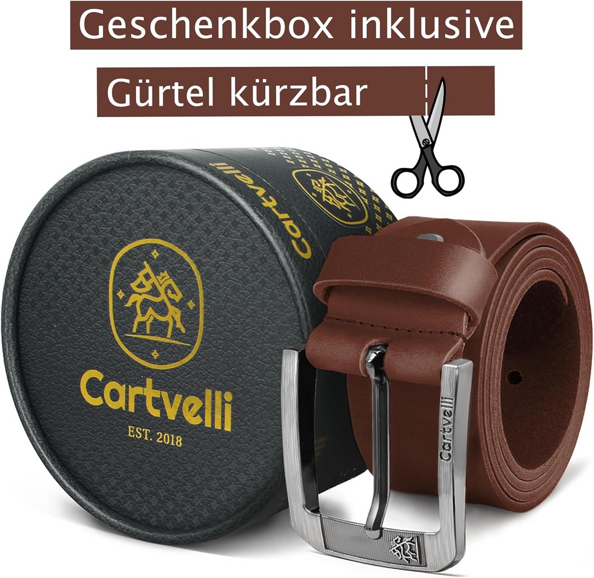 Luxe Herenriem van Echt Leer - Italiaans Design met Cadeaubox