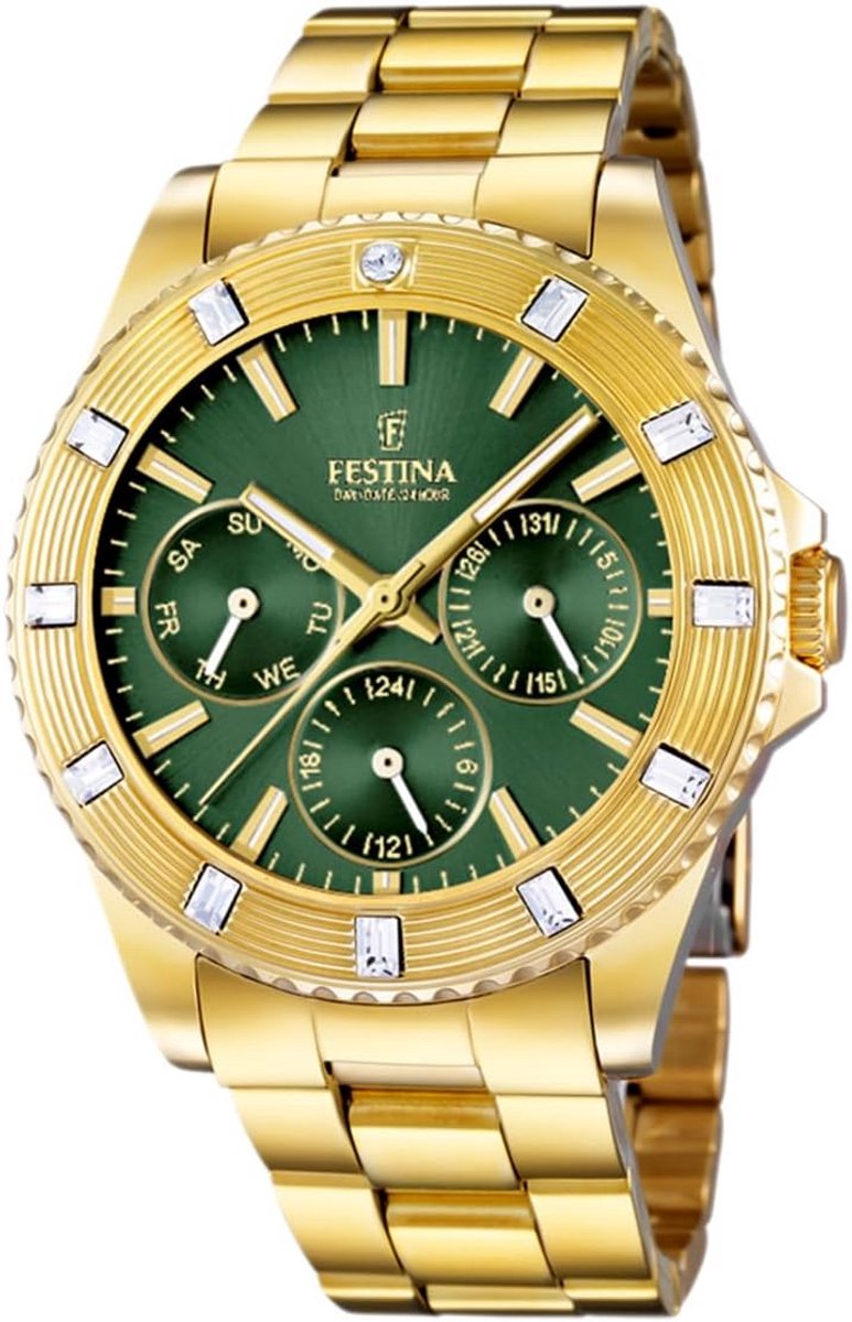 Elegant Dameshorloge Goudkleurig RVS Armband Mineraalglas