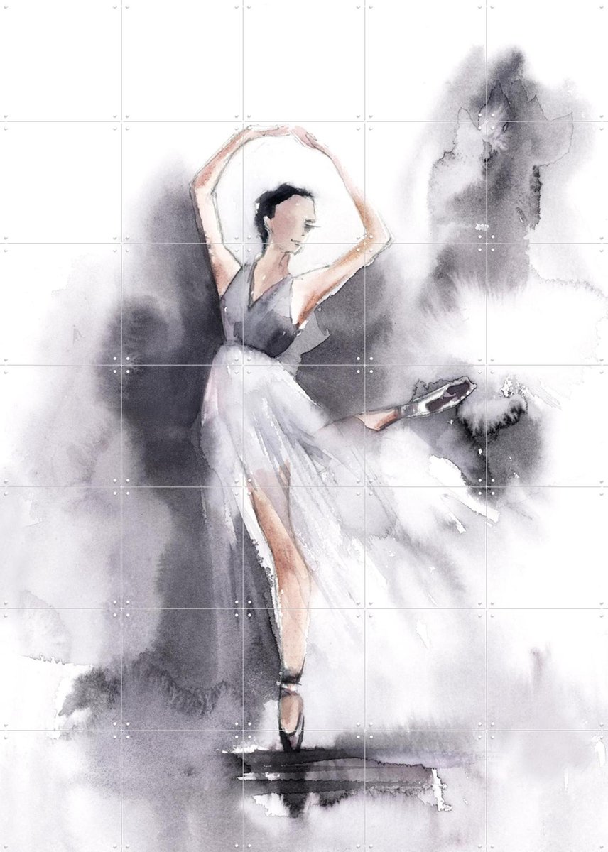 IXXI Ballerina Purple 2, Canot Stop Painting - 100 x 140 cm - Gratis ophangtool - Grote wanddecoratie en posters