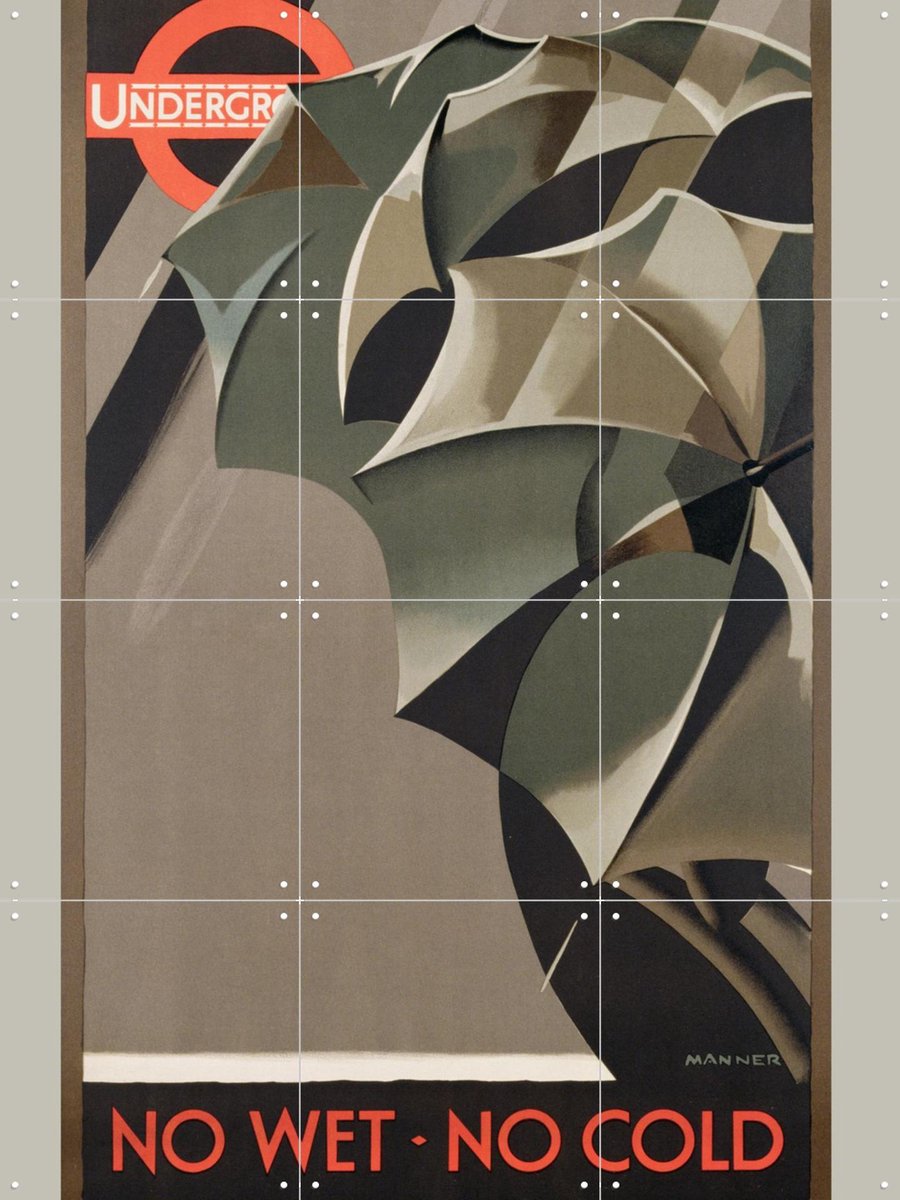 IXXI London Underground 1929, Bridgeman Images - 60 x 80 cm - Gratis ophangtool - Grote wanddecoratie en posters - Illustraties, Grafisch Ontwerp, Art