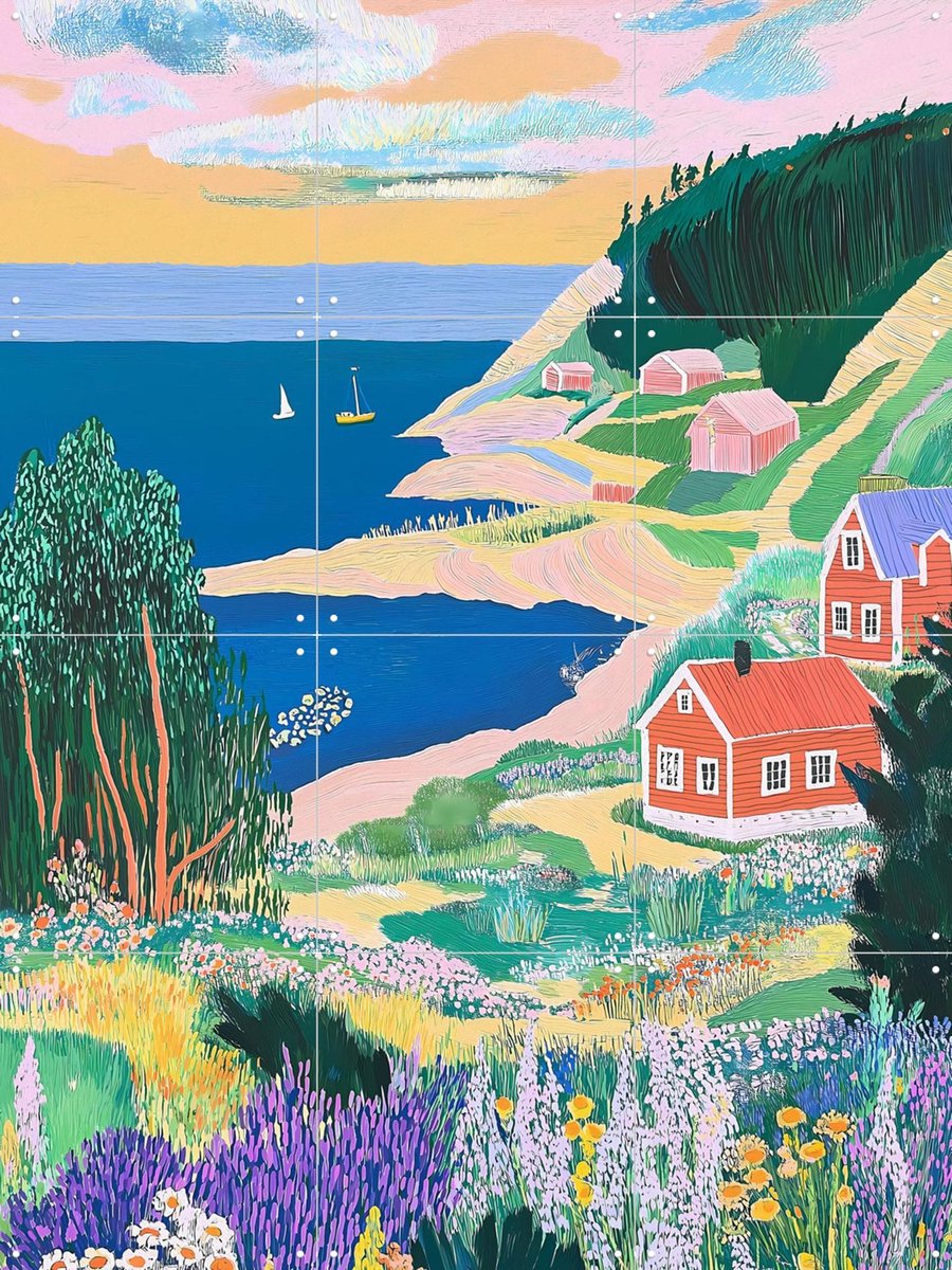 IXXI Scandinavian Silence, Artclaud - 60 x 80 cm - Gratis ophangtool - Grote wanddecoratie en posters - Schilderijen, Illustraties, Kleurrijk