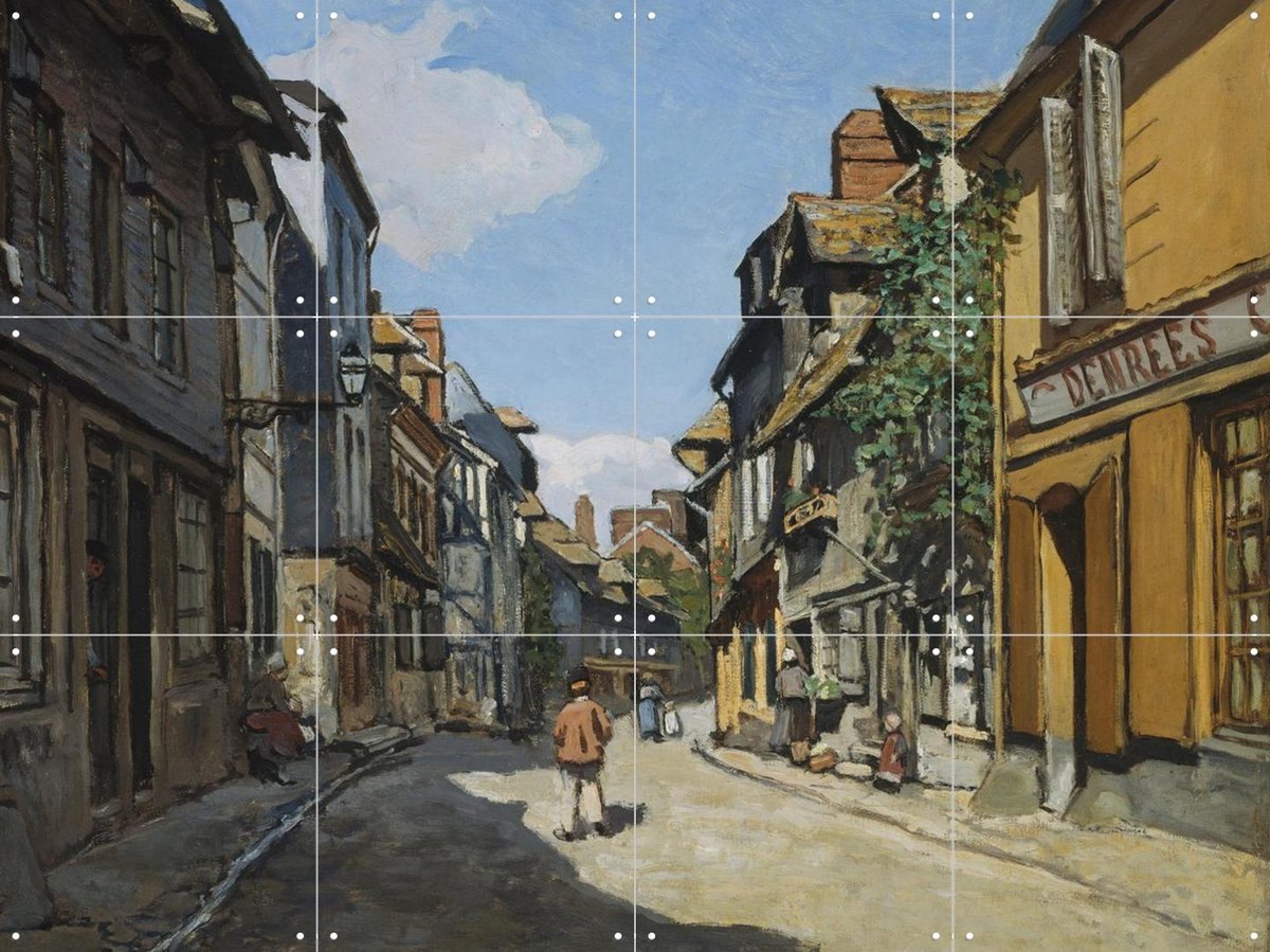IXXI Rue de la Bavole, Honfleur, Claude Monet & Museum of Fine Arts Boston - 80 x 60 cm - Gratis ophangtool - Grote wanddecoratie en posters -