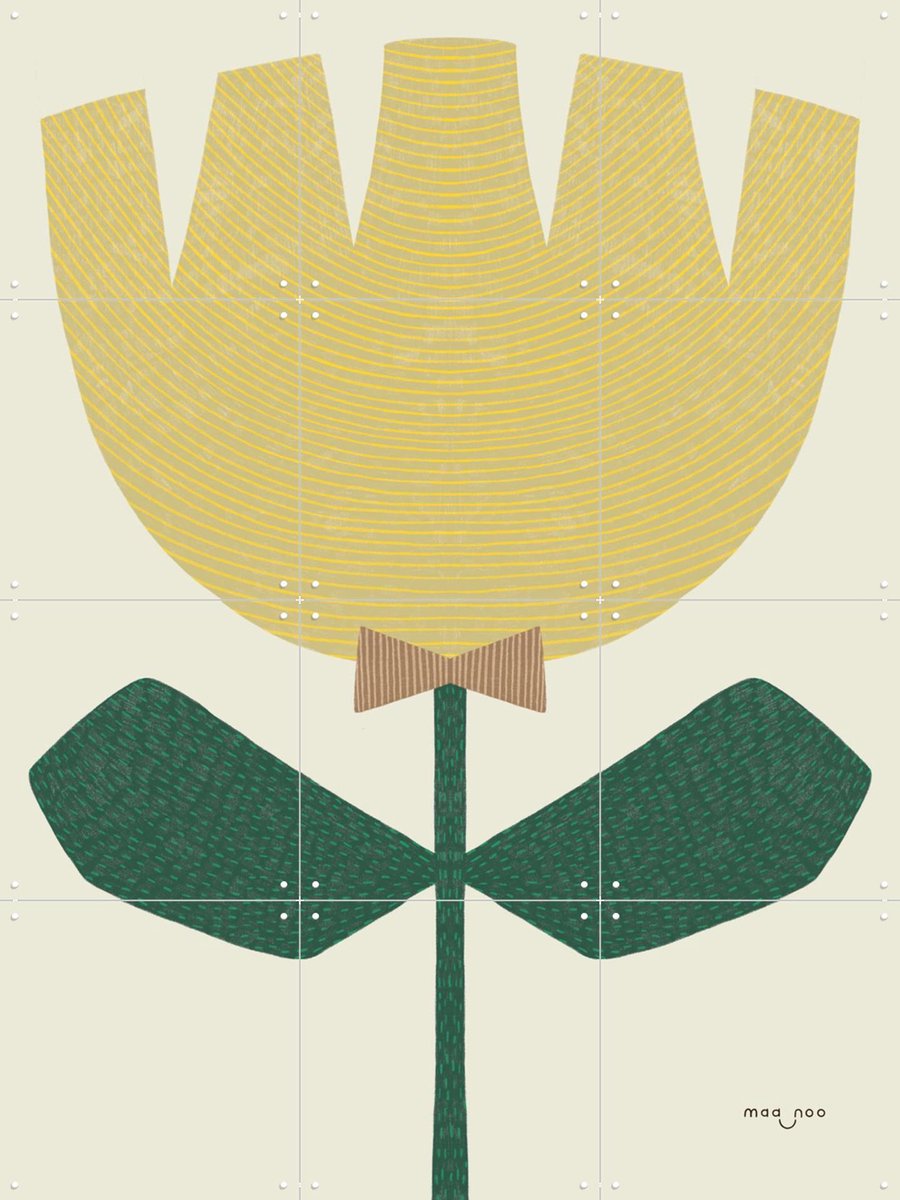 IXXI Flower with Bow, Maa-noo - 60 x 80 cm - Gratis ophangtool - Grote wanddecoratie en posters - Illustraties, Grafisch Ontwerp, Fantasierijk