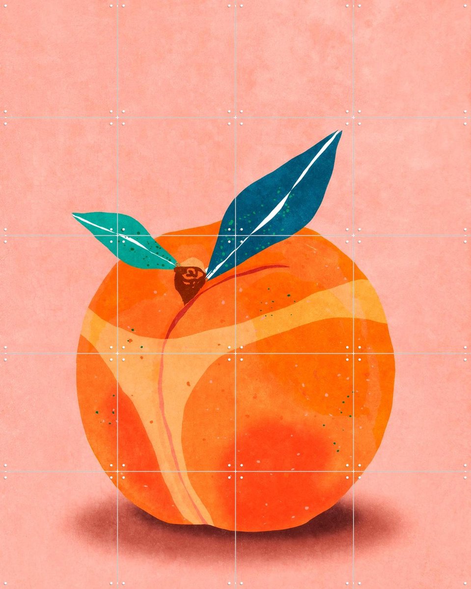 IXXI Your Ass Is Peachy, Raissa Oltmanns - 80 x 100 cm - Gratis ophangtool - Grote wanddecoratie en posters - Grafisch Ontwerp, Illustraties, Speels