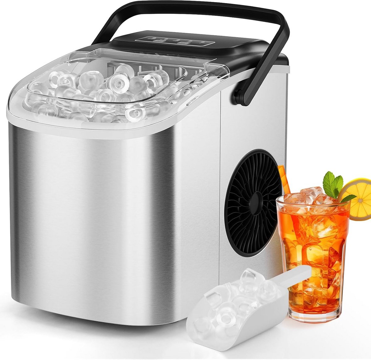 Draagbare IJsblokjesmachine RVS Zelfreinigend met 2 Maten, 12 kg per 24 uur