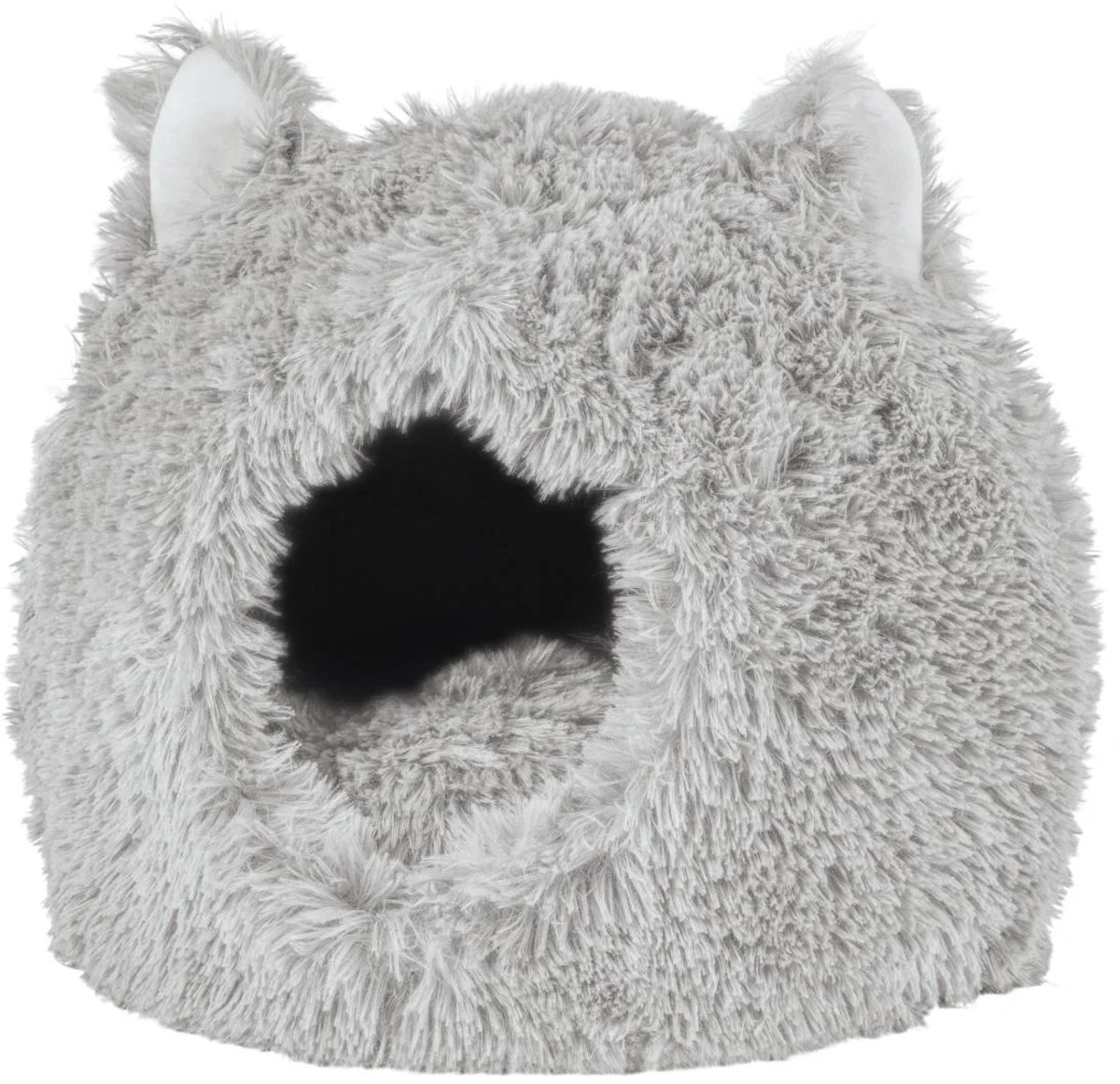 Zoofari Kattenmand - grijs - ca. Ø 42 x H 35 cm - Extra pluche - incl speelbal aan de binnenkant
