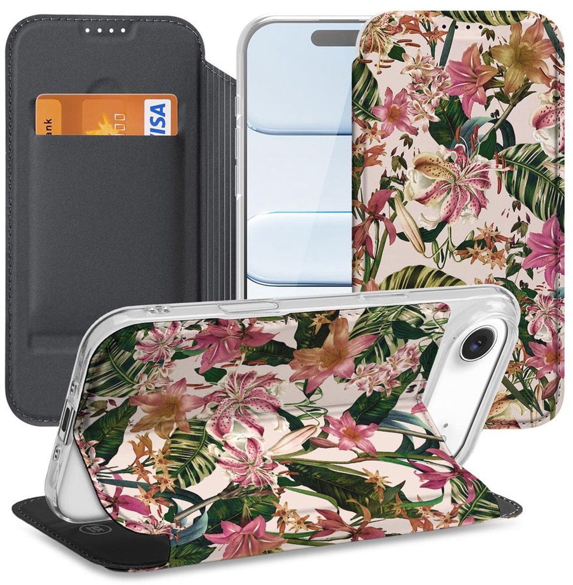 Apple iPhone Air Standcase Hoesje Flowers
