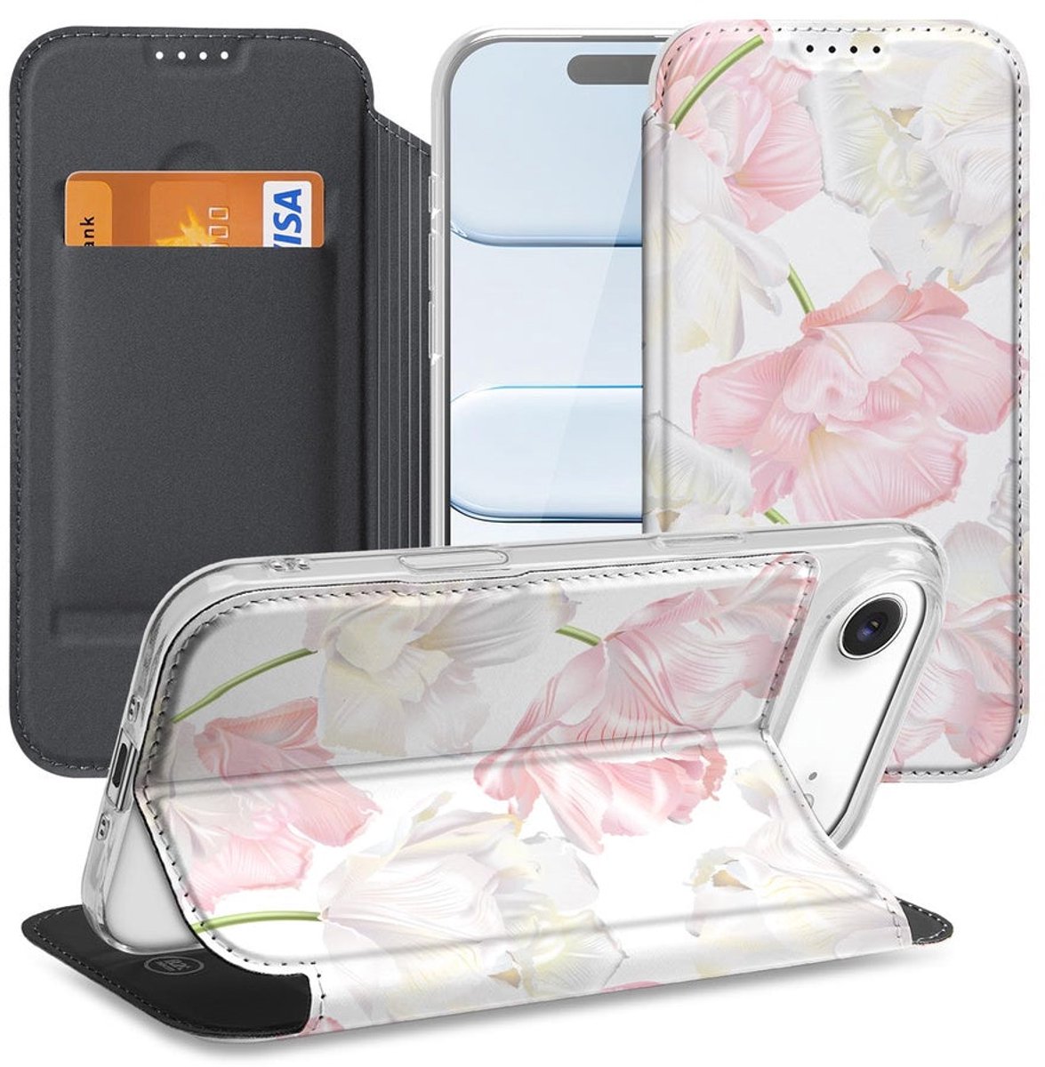 voor Book Wallet Case iPhone Air Lovely Flowers