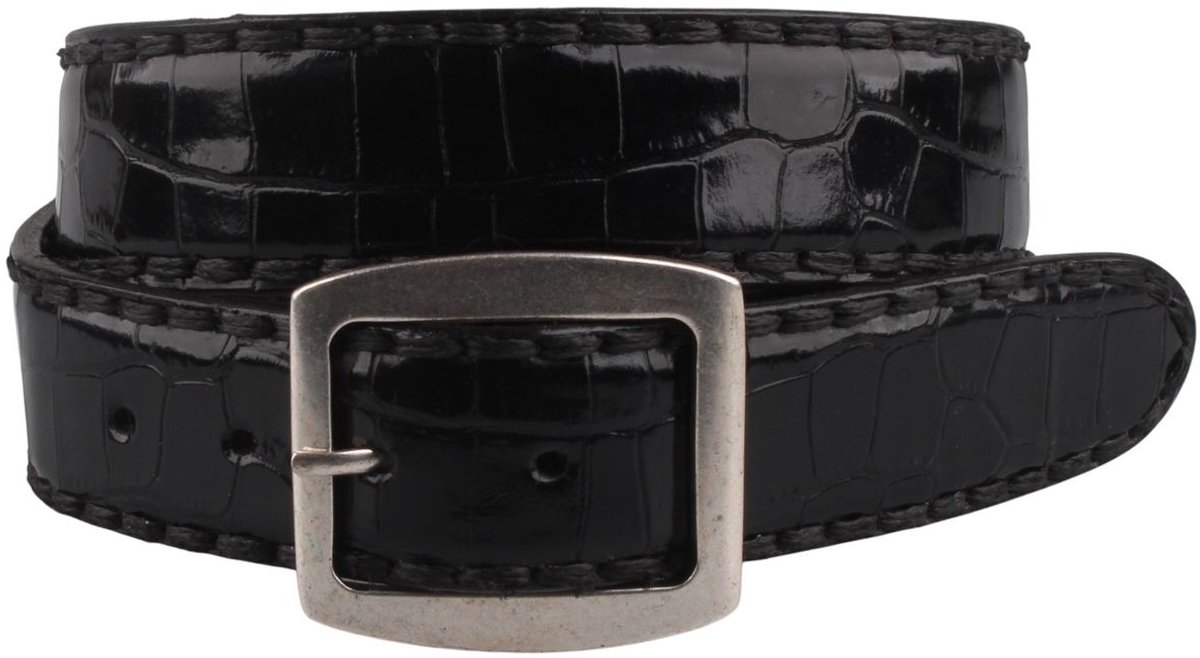 Sendra leren riem krokodillenlook 879 zwart