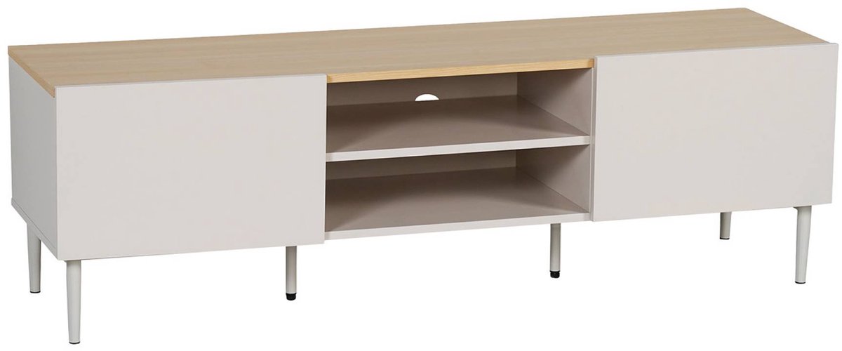 sweeek Tv-meubel metaal en houtdecor 2 deuren 140cm - ashton Beige