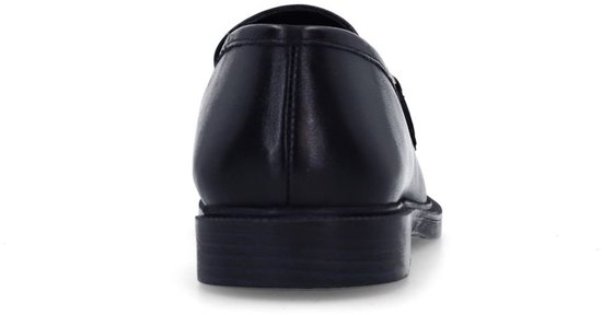 Manfield - Femme - Mocassins en cuir noir avec détail doré - Taille 37