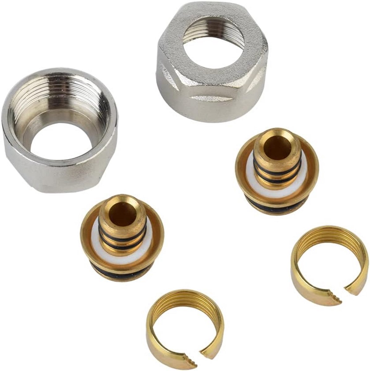 Thermostaatventiel Set Hoek en Doorgang 1/2 inch met Thermostaatkop en Aansluitaccessoires