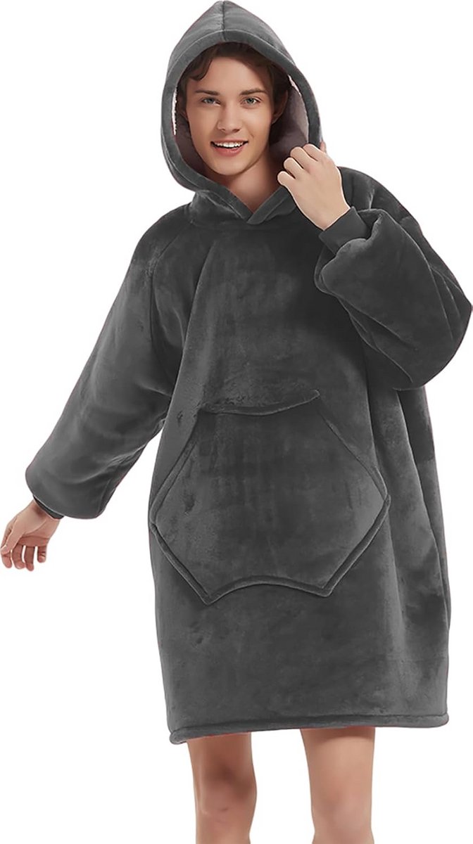 Extra Grote, Warme & Zachte Hoodie Deken - Comfortabele Oversized Sweater voor Volwassenen en Tieners