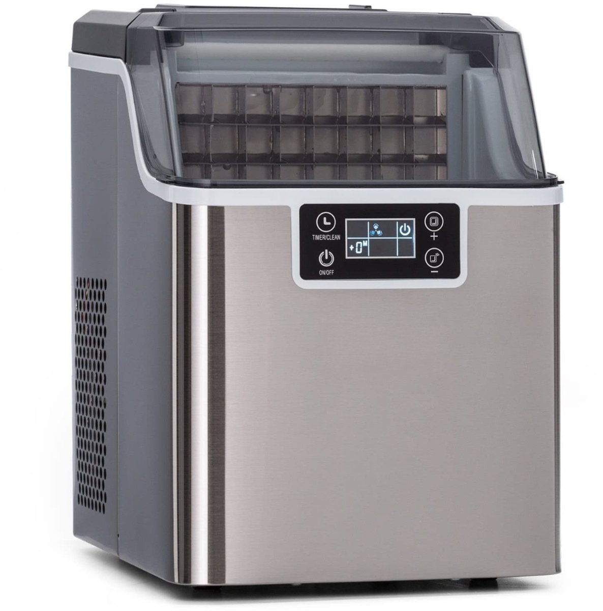 Aura® Ijsblokjesmachine - Mini Ijsblokjesmachine - Ijsblokmaker - Zilver - 38cm x 26cm x 36cm
