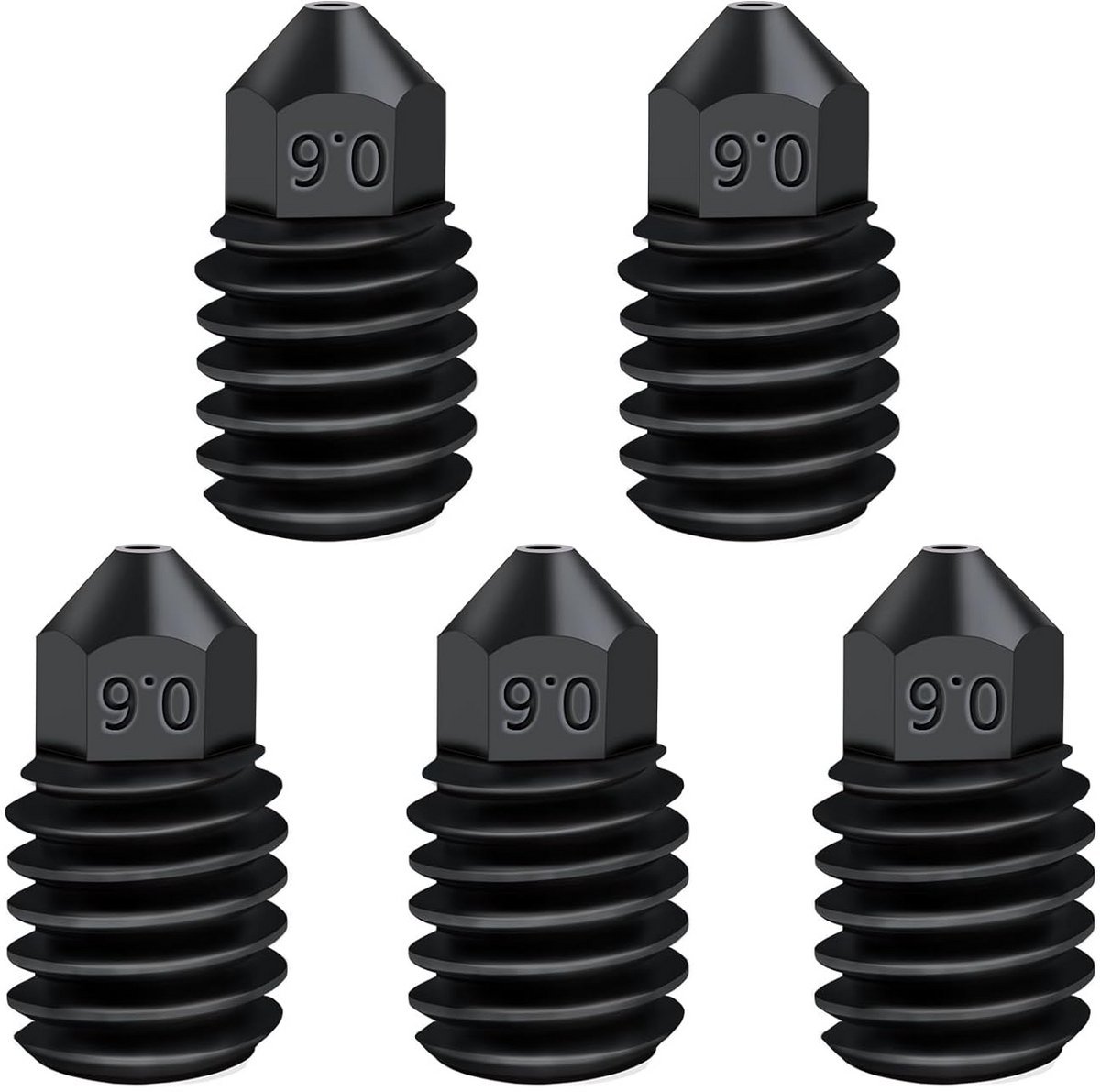 5 Stuks Gehard Stalen 0.6mm Extruder Nozzles voor 3D Printers
