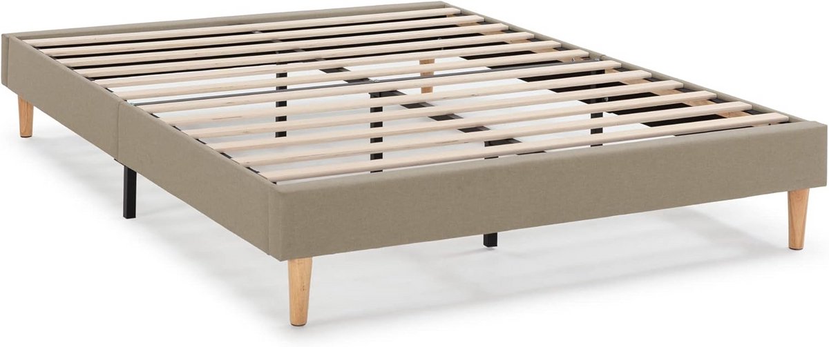 Gestoffeerde lattenbodem met houten lamellen 30 cm hoog