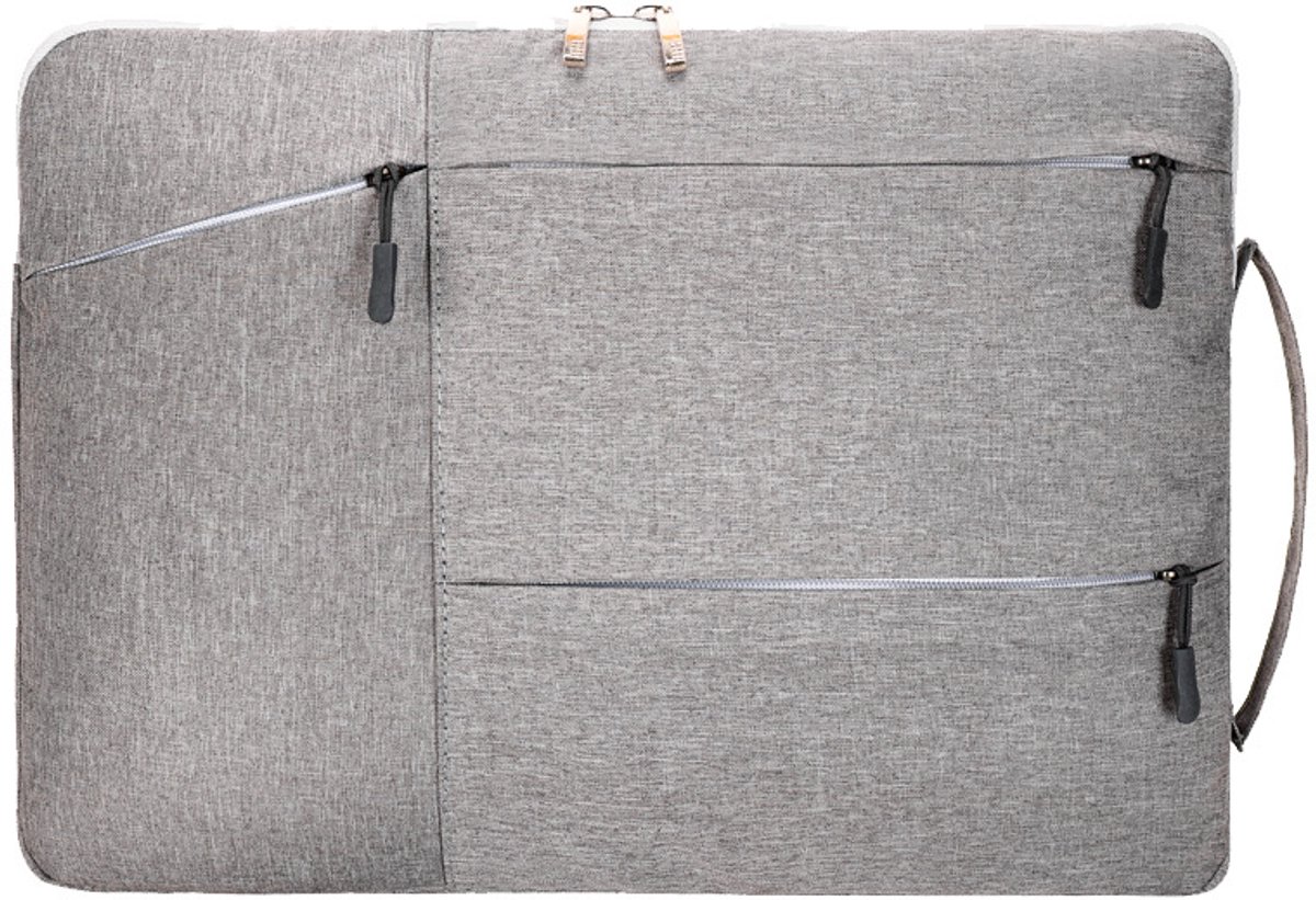 Laptophoes - Geschikt voor 13 / 14 / 15.6 inch - Laptophoes met ritssluiting - Laptop Sleeve - waterdicht Oxford-doek - Kras- en slijtvast, gemakkelijk mee te nemen - 15.6 inch - Grijs