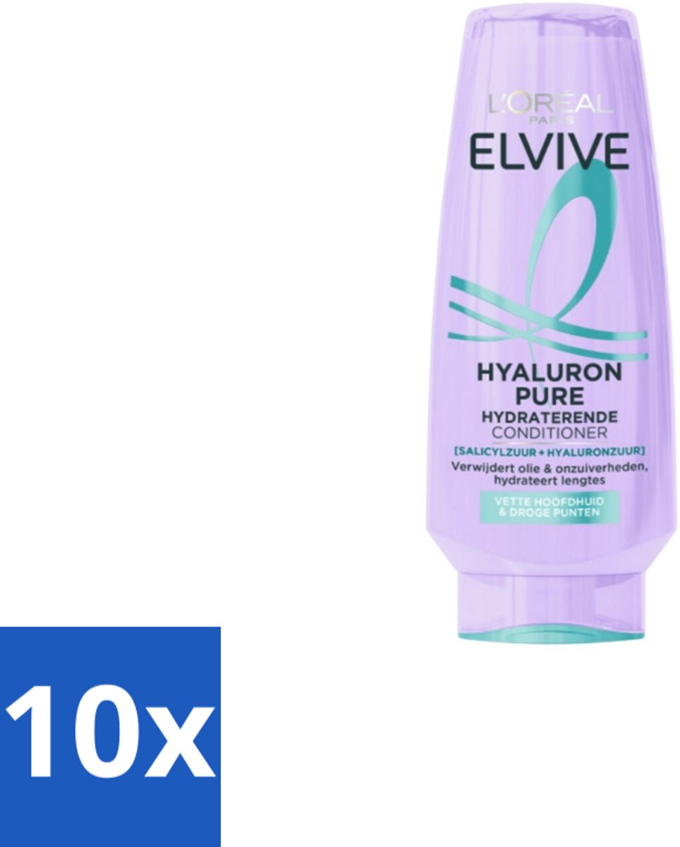 L'Oréal Elvive Hyaluron Pure Conditioner 200 ml - Bulkverpakking - 10 stuks