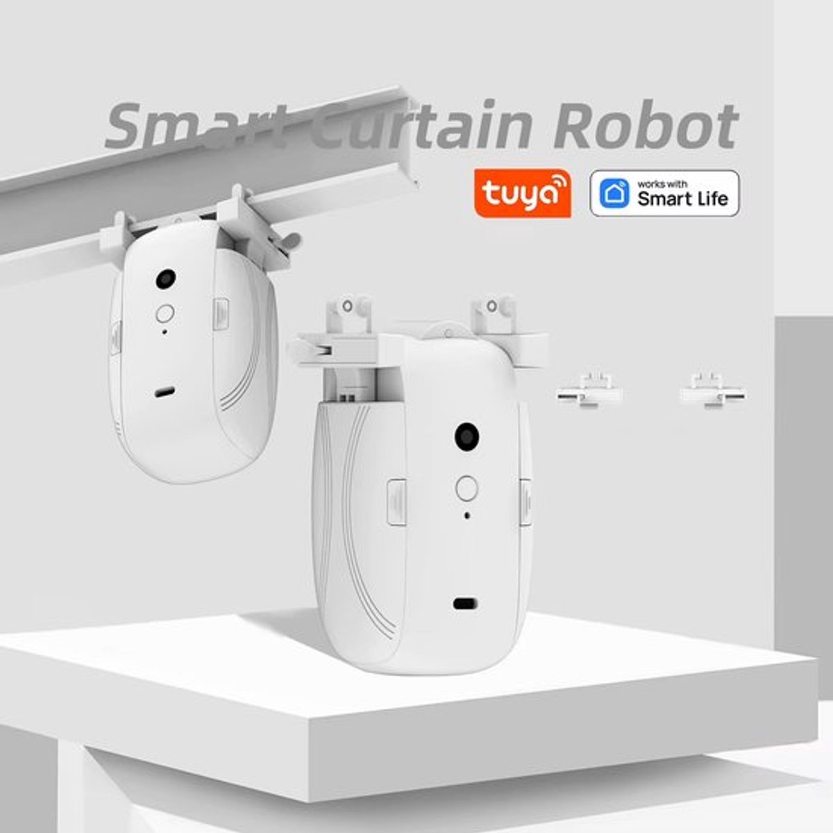 Lordani Slimme Gordijnen Opener | Wifi | ROMAN ROD | Wit | Smart Life Gordijnmotor | Smart Gordijn | Automatische gordijn | Tuya App | Bestuurbaar via de App