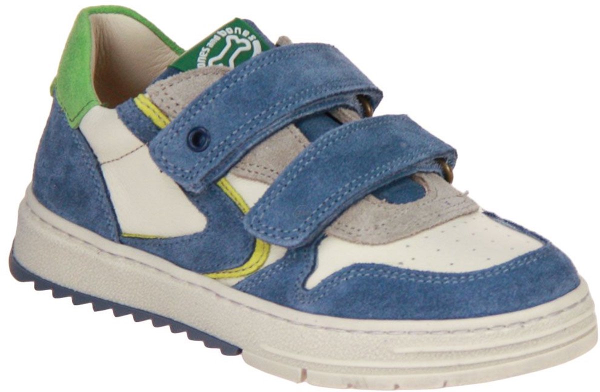 Stones and Bones Party Velcroschoen Blauw-Offwhite