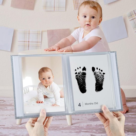 Mijlpaalkaarten Set voor Baby met Inktloze Afdrukkit - Maanden Kaartjes & Pootafdruk Set — afbeelding 2