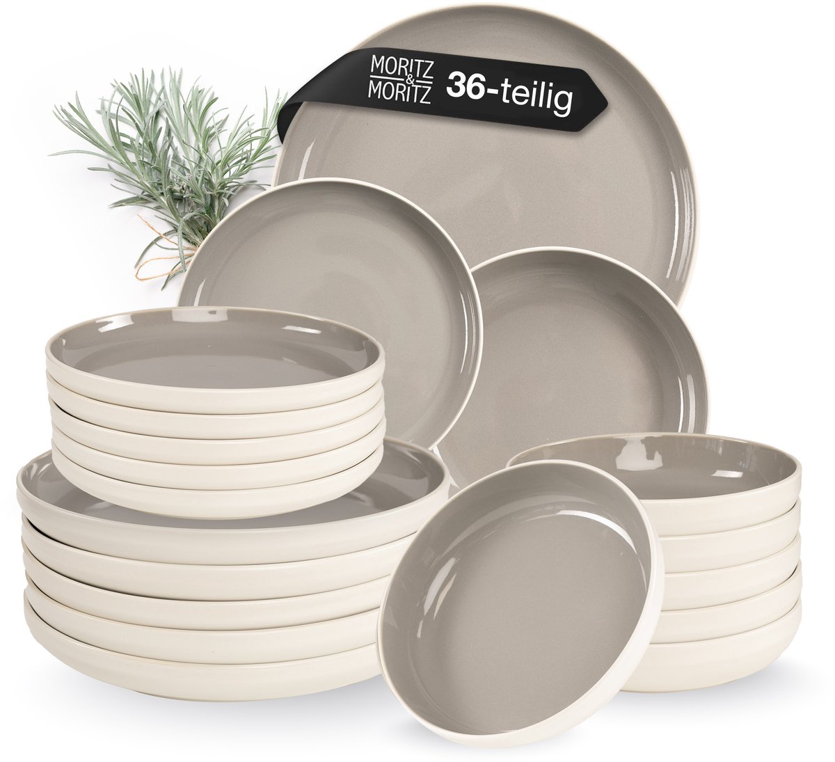 Moritz & Moritz CAVO 36-delige serviesset 12 personen Stone