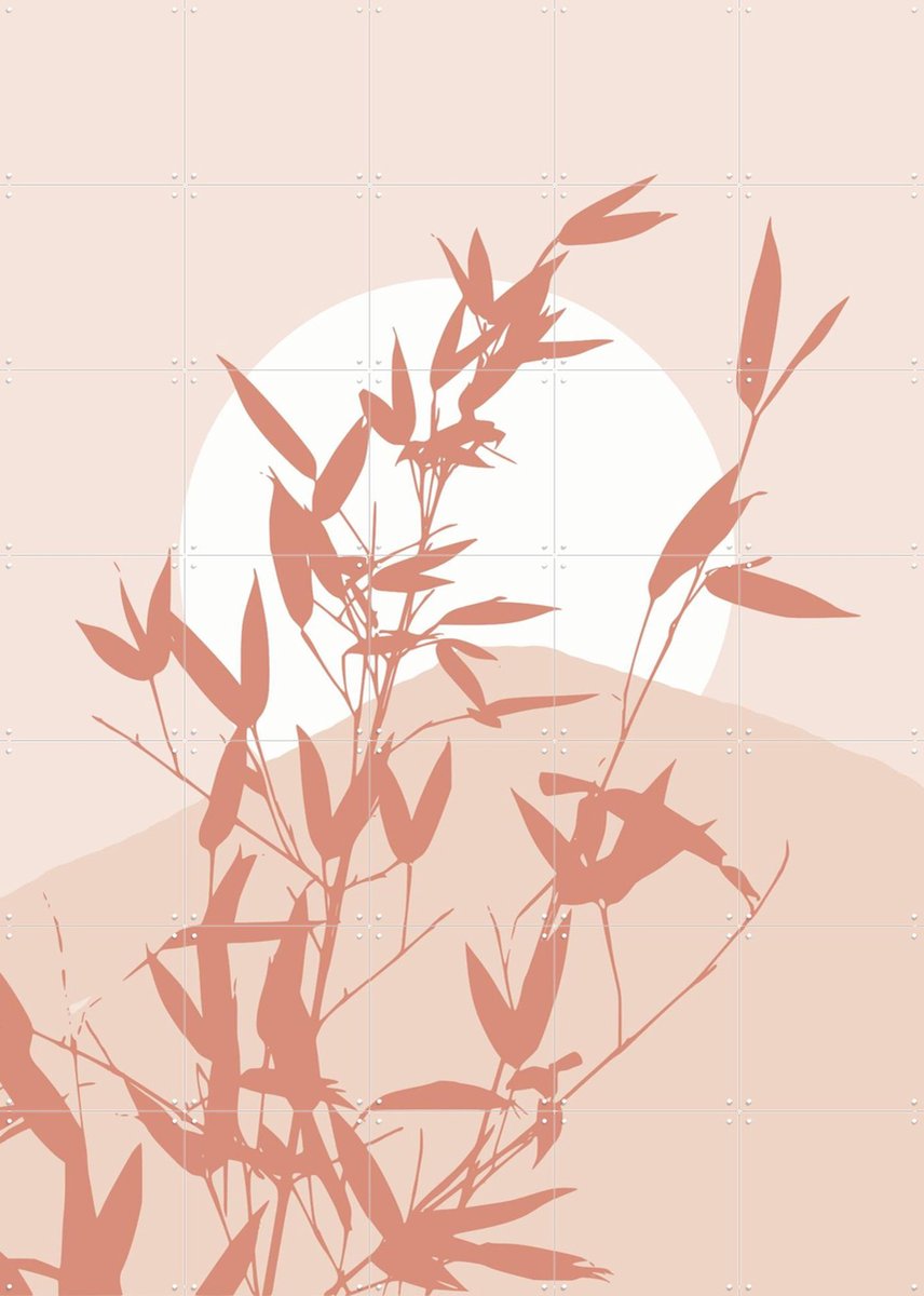IXXI Bamboo Silhouette Sunrise, Little Dean & Various - 100 x 140 cm - Gratis ophangtool - Grote wanddecoratie en posters - Digitale Kunst, Grafisch